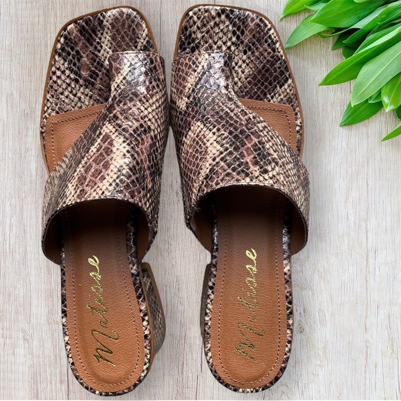 MATISSE GODDESS PYTHON SANDALS BLOCK HEELS SIZE 7 - Picture 5 of 10